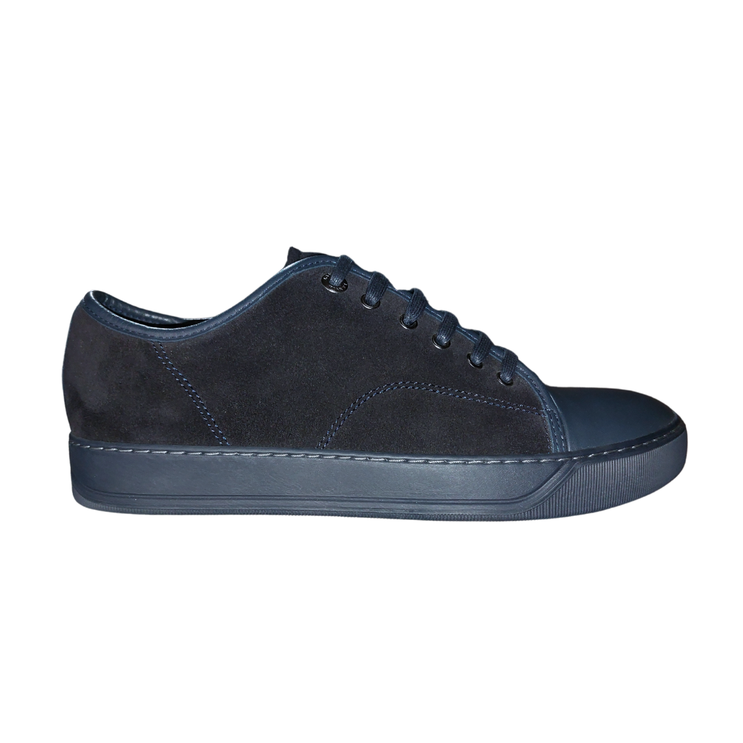 Lanvin Suede Pump - Navy (Leather Cap Toe)